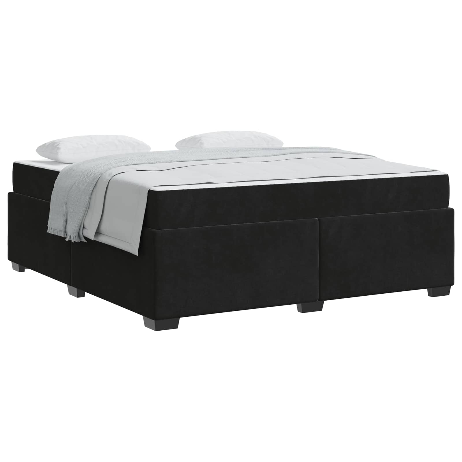 Cadre de lit avec matelas Noir 180 x 200 cm tissu - XIOS