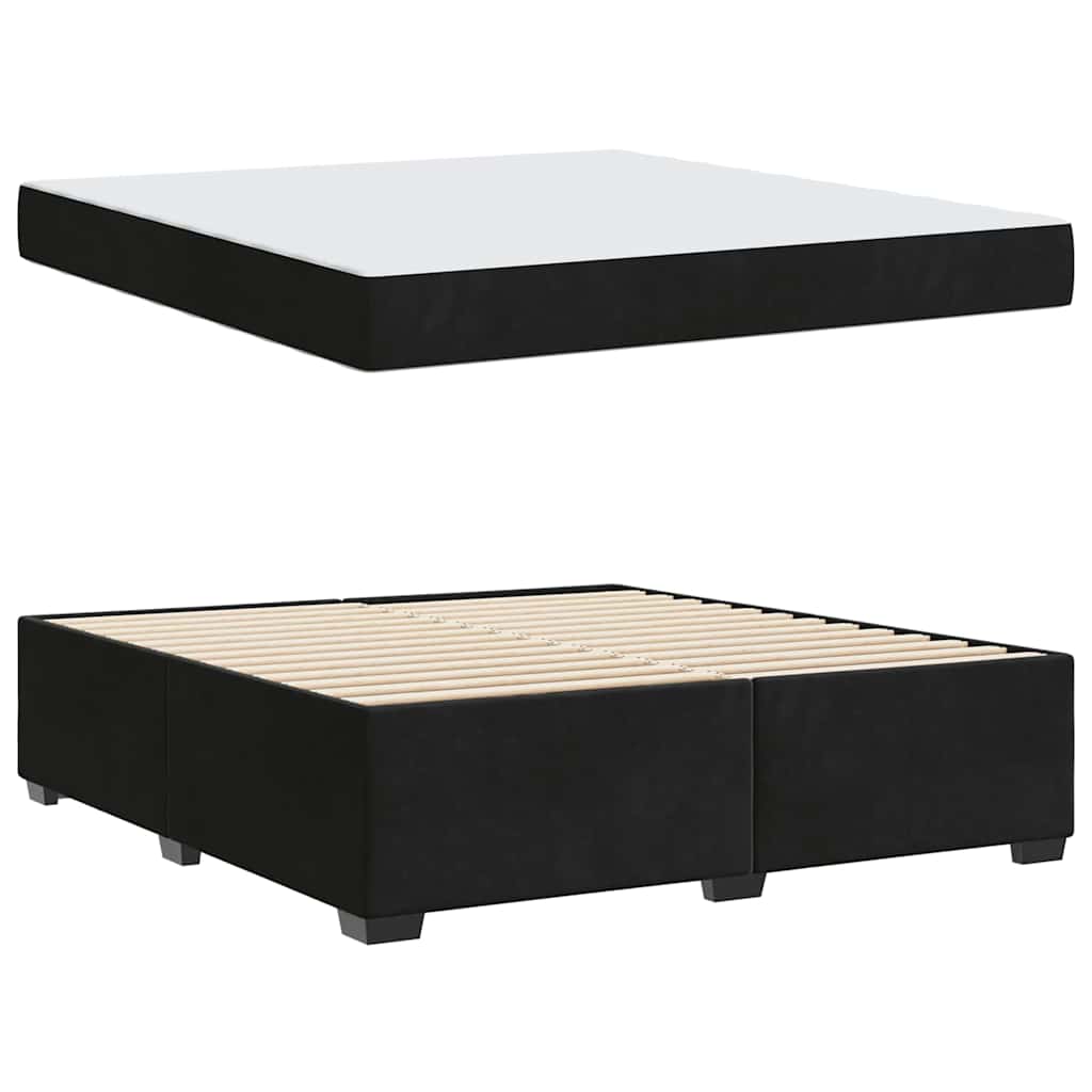 Cadre de lit avec matelas Noir 180 x 200 cm tissu - XIOS