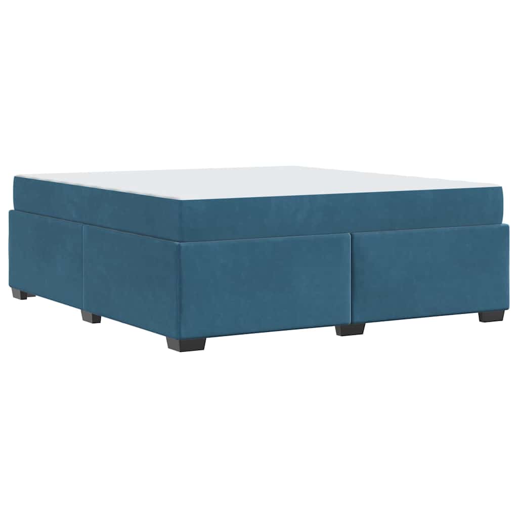 Cadre de lit avec matelas Bleu foncé 180 x 200 cm tissu - XIOS