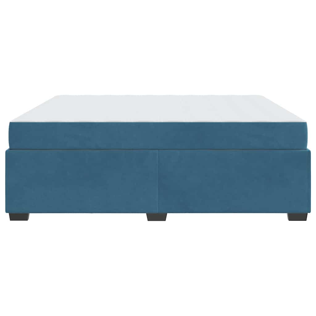 Cadre de lit avec matelas Bleu foncé 180 x 200 cm tissu - XIOS