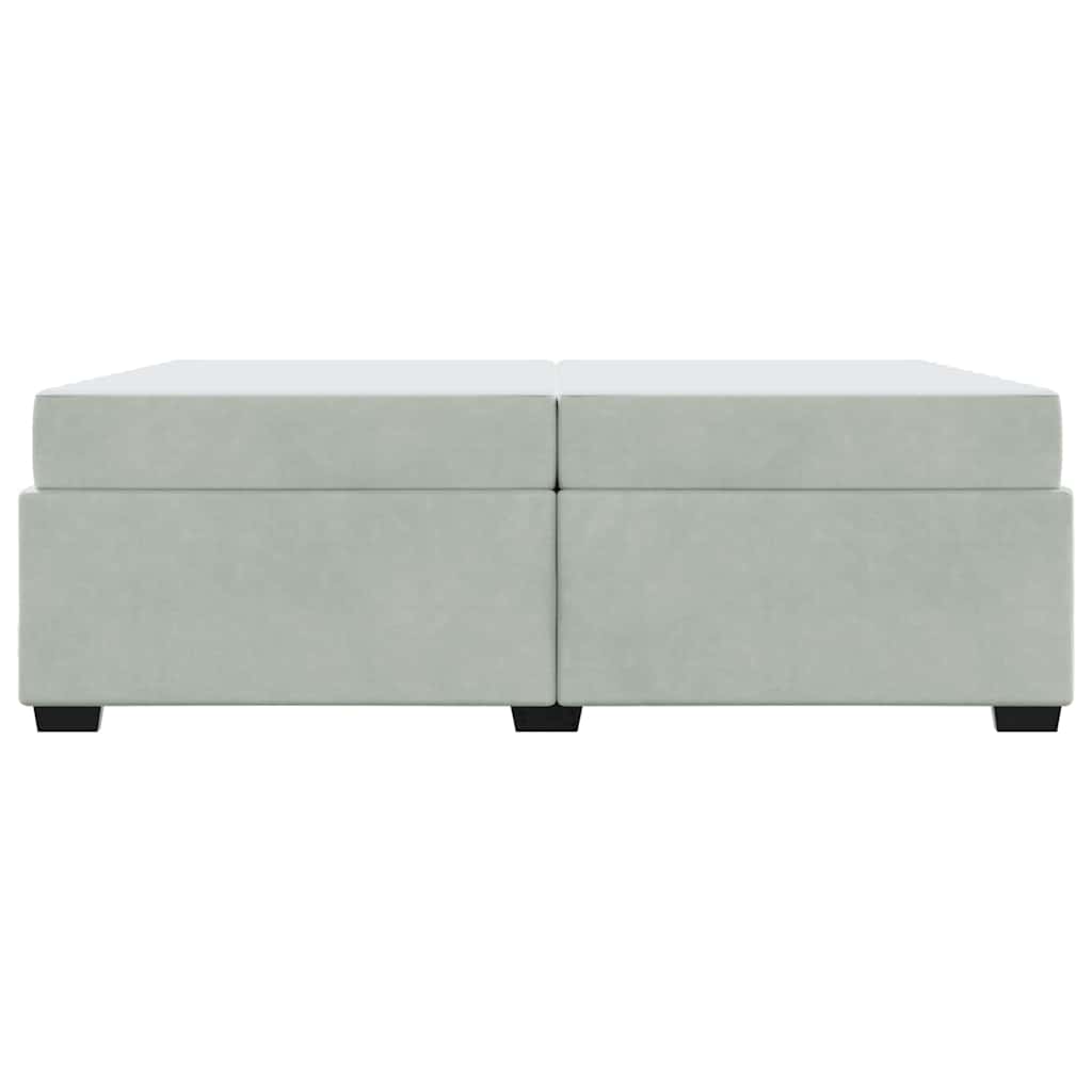 Cadre de lit avec matelas Gris clair 200 x 200 cm tissu - XIOS