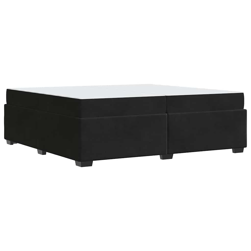Cadre de lit avec matelas Noir 200 x 200 cm tissu - XIOS