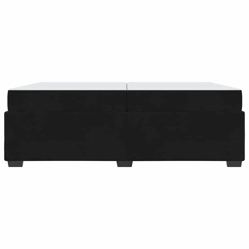 Cadre de lit avec matelas Noir 200 x 200 cm tissu - XIOS