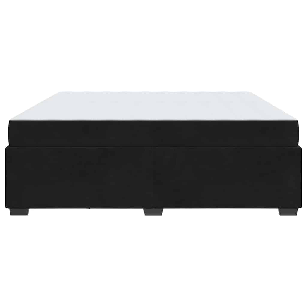 Cadre de lit avec matelas Noir 200 x 200 cm tissu - XIOS