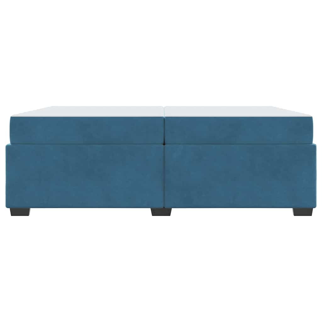Cadre de lit avec matelas Bleu foncé 200 x 200 cm tissu - XIOS