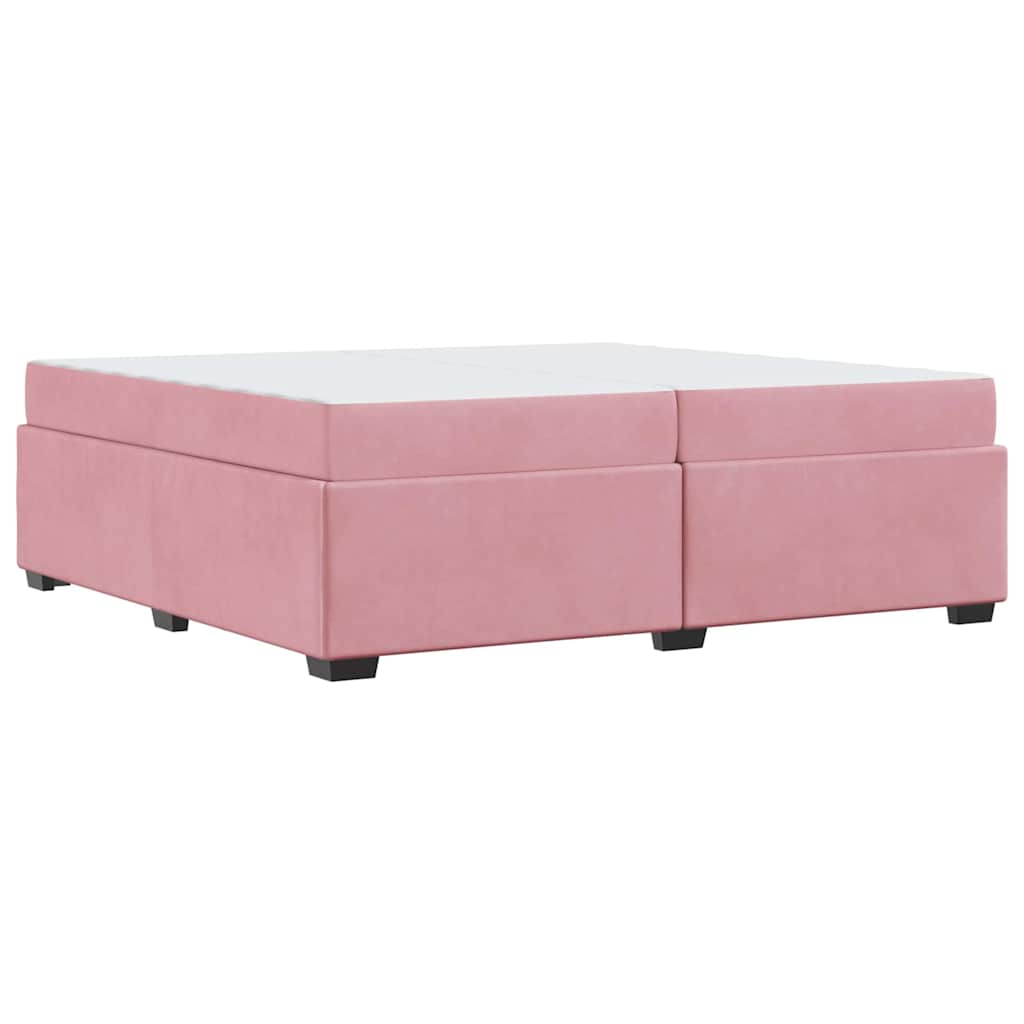Cadre de lit avec matelas Rose 200 x 200 cm tissu - XIOS