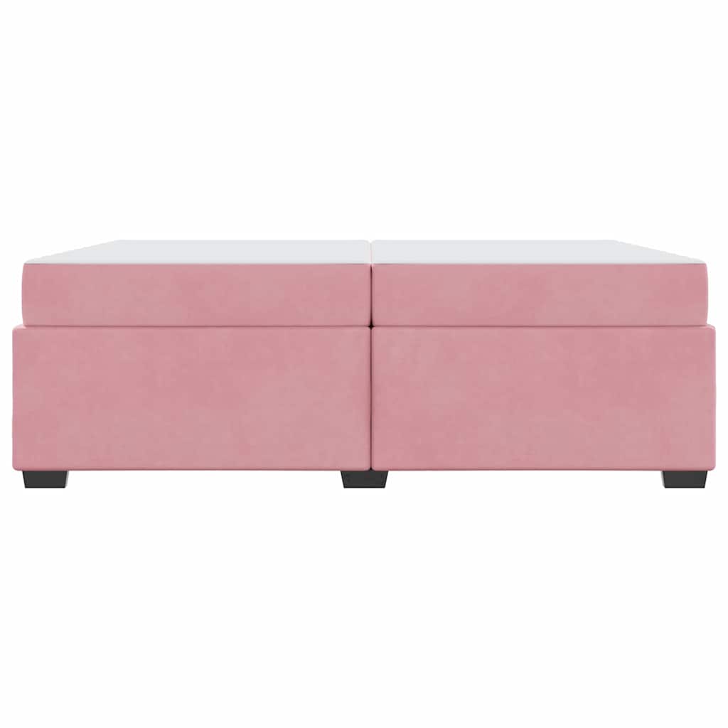 Cadre de lit avec matelas Rose 200 x 200 cm tissu - XIOS