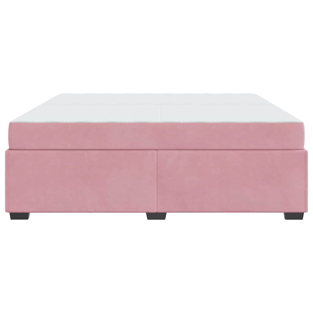 Cadre de lit avec matelas Rose 200 x 200 cm tissu - XIOS