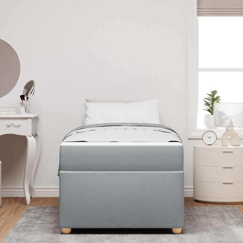 Cadre de lit avec matelas Gris clair 80 x 200 cm tissu - XIOS