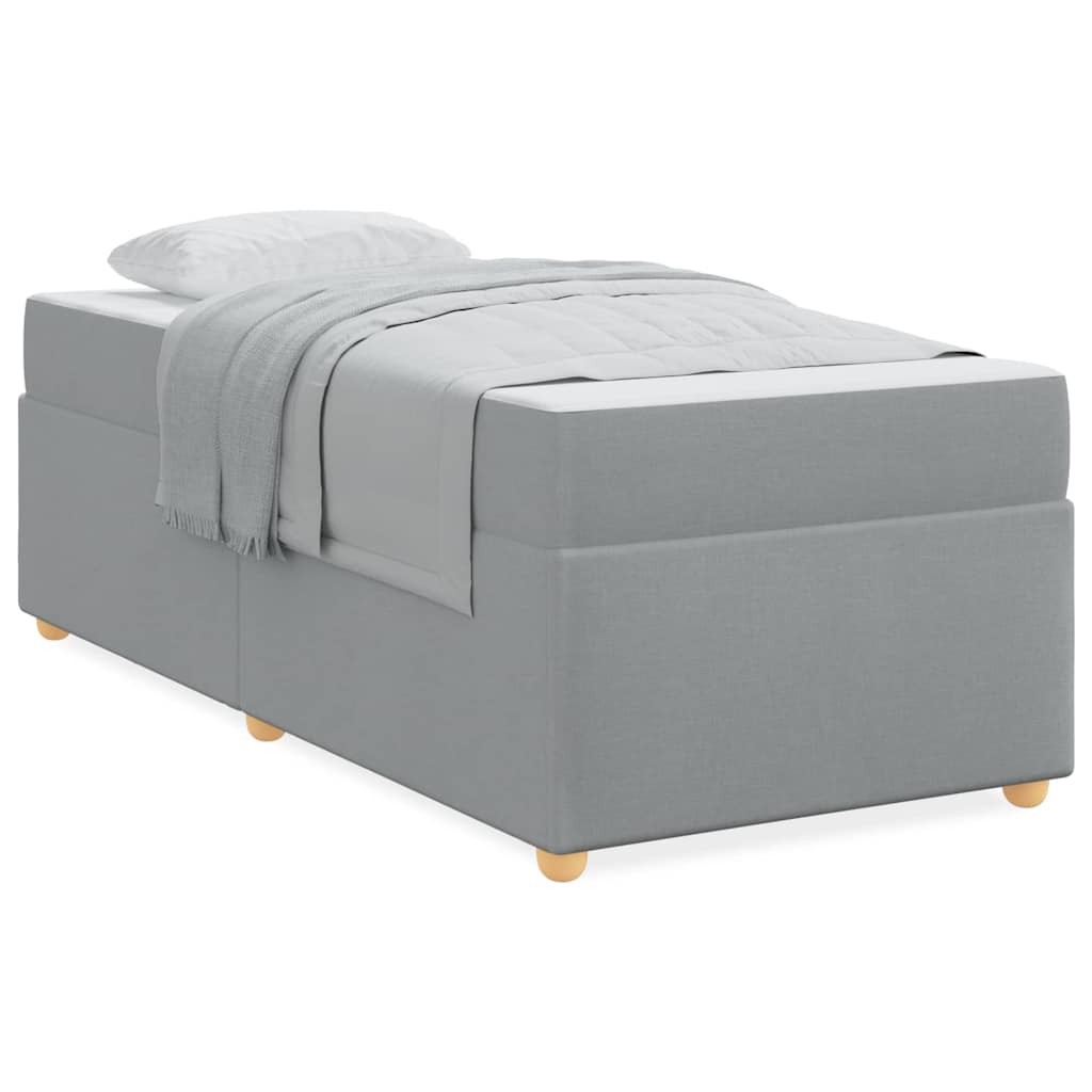 Cadre de lit avec matelas Gris clair 80 x 200 cm tissu - XIOS