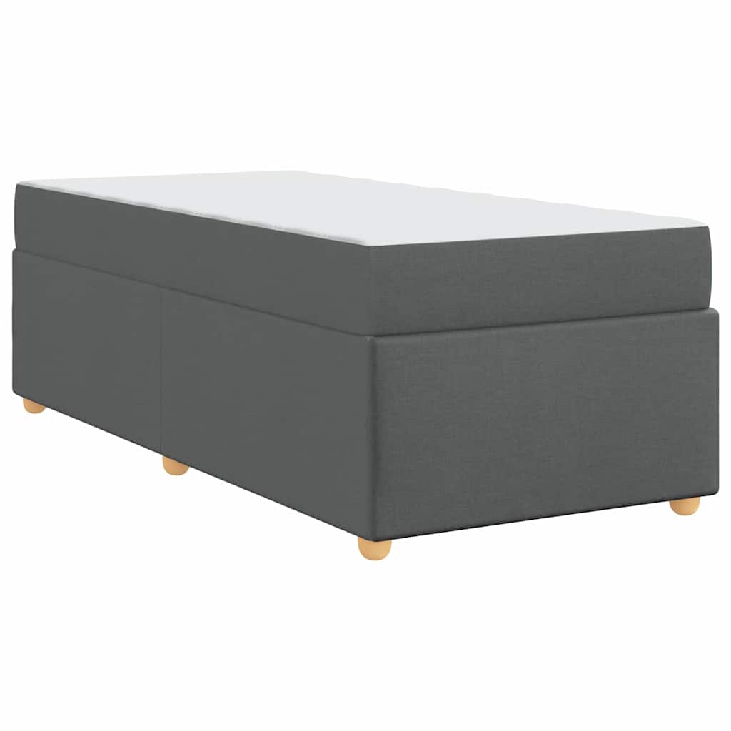 Cadre de lit avec matelas Gris foncé 80 x 200 cm tissu - XIOS