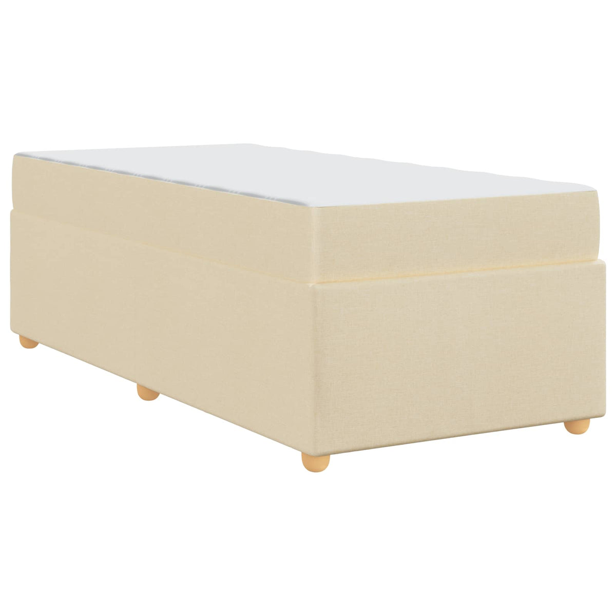Cadre de lit avec matelas Crème 80 x 200 cm tissu