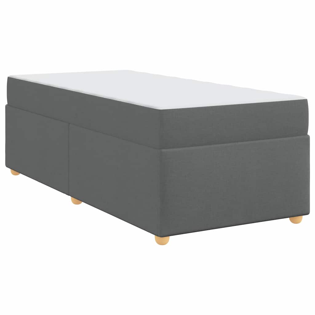 Cadre de lit avec matelas Gris foncé 90 x 190 cm tissu - XIOS