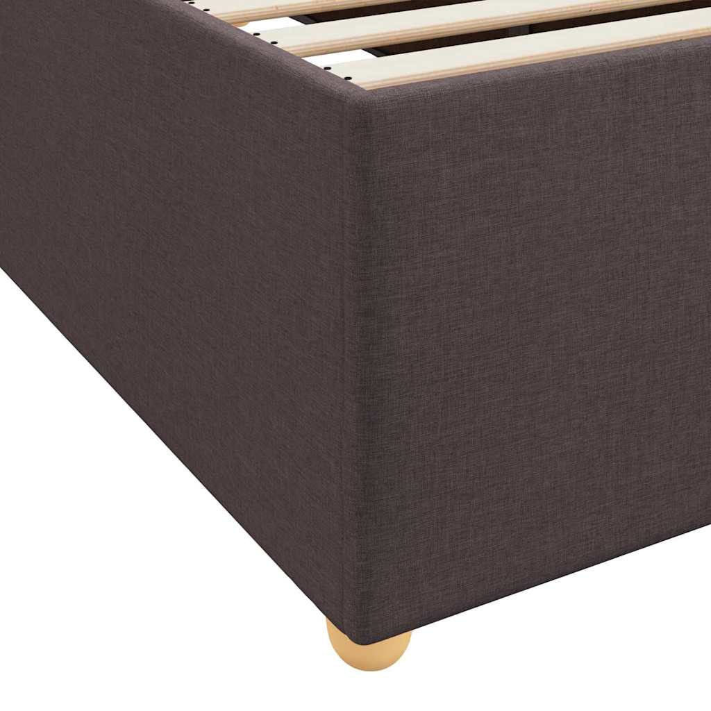 Cadre de lit avec matelas Marron foncé 90 x 190 cm tissu - XIOS