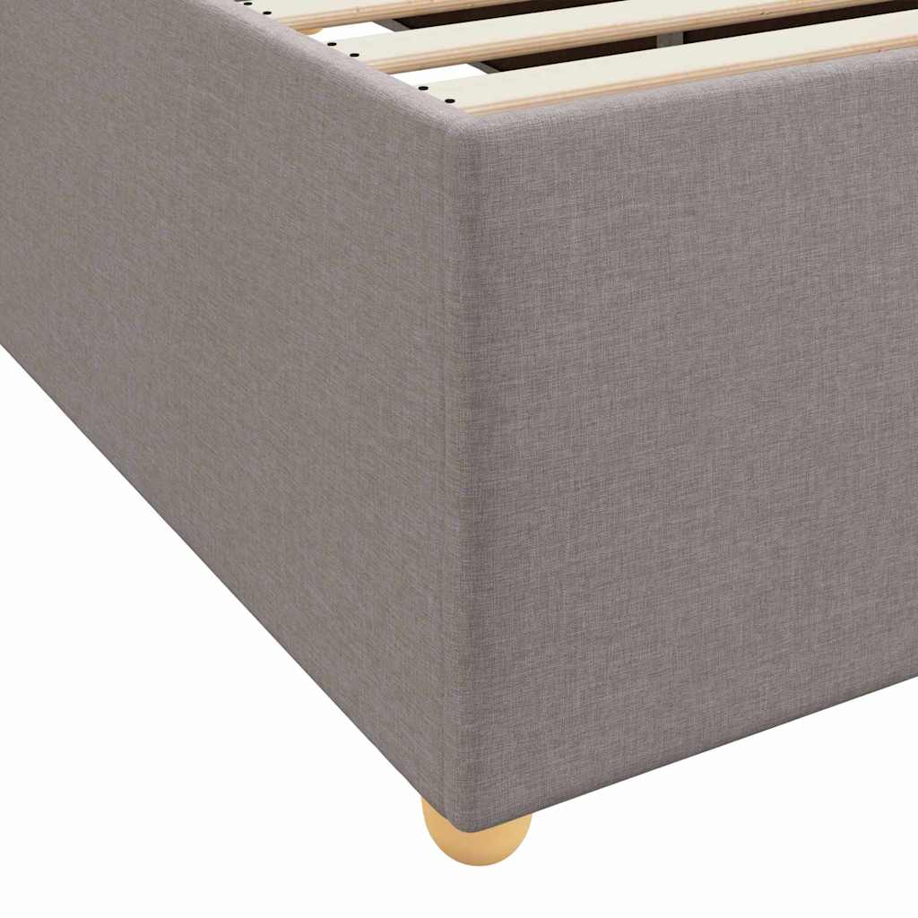 Cadre de lit avec matelas Taupe 90 x 190 cm tissu - XIOS