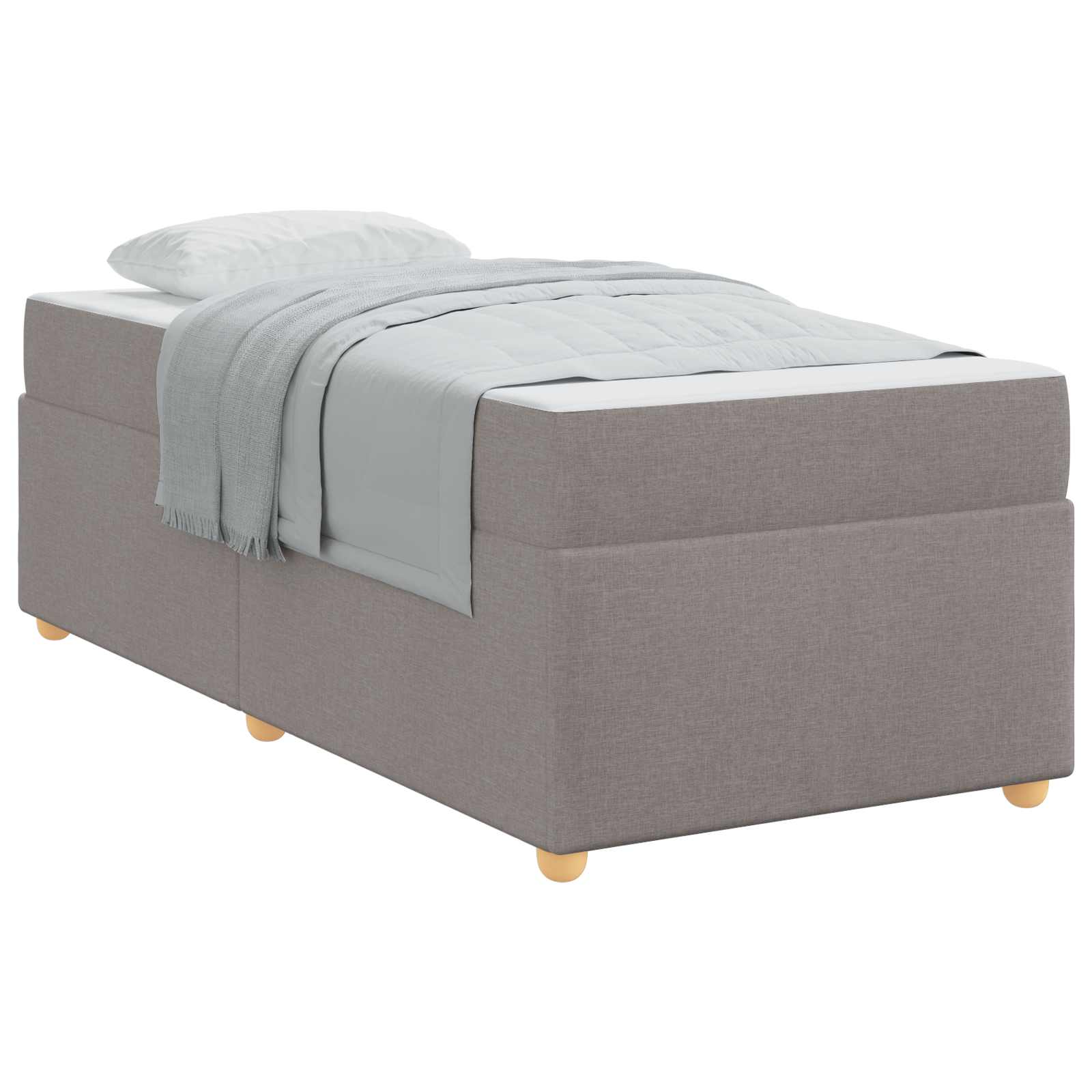 Cadre de lit avec matelas Taupe 90 x 190 cm tissu - XIOS