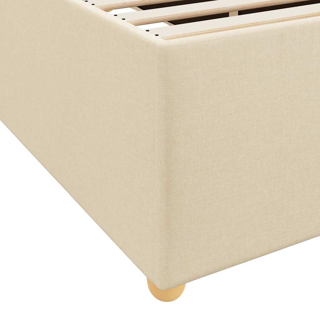 Cadre de lit avec matelas Crème 90 x 190 cm tissu - XIOS