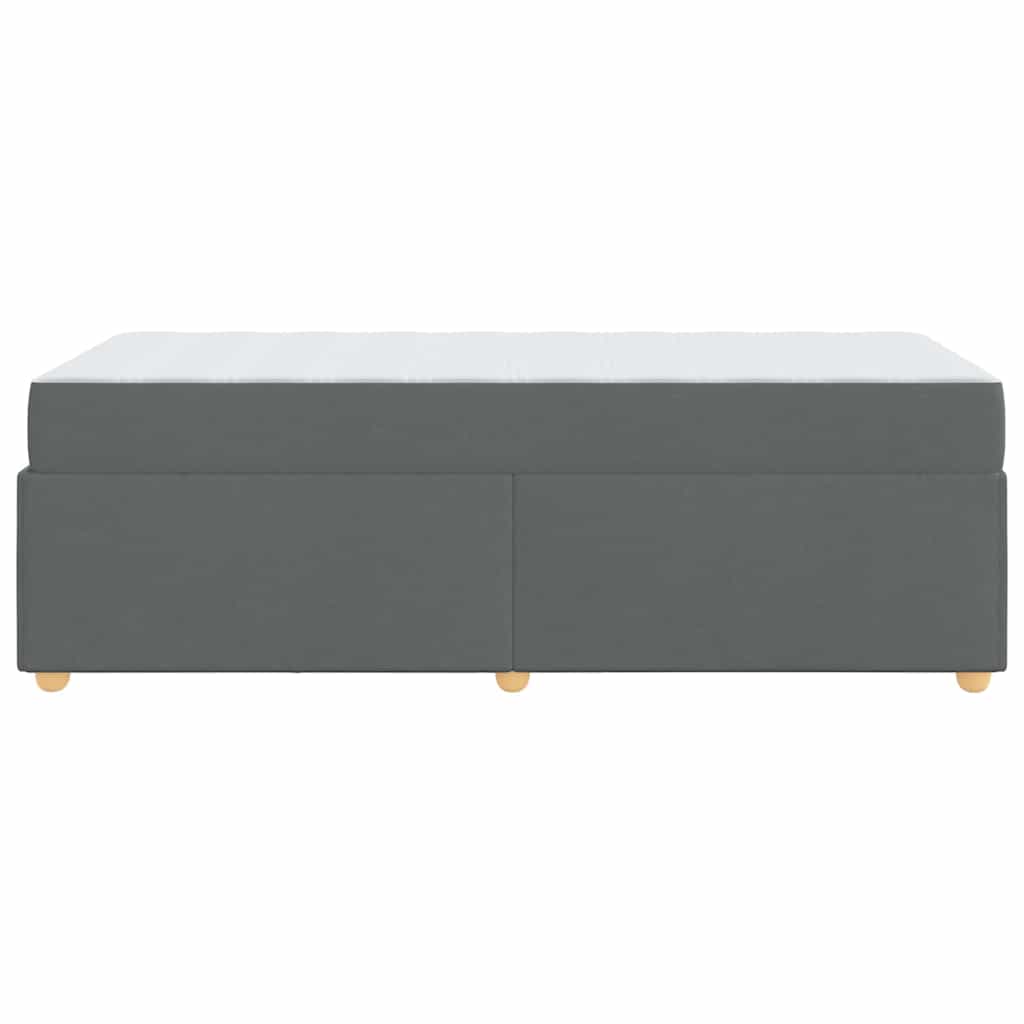 Cadre de lit avec matelas Gris foncé 90 x 200 cm tissu - XIOS
