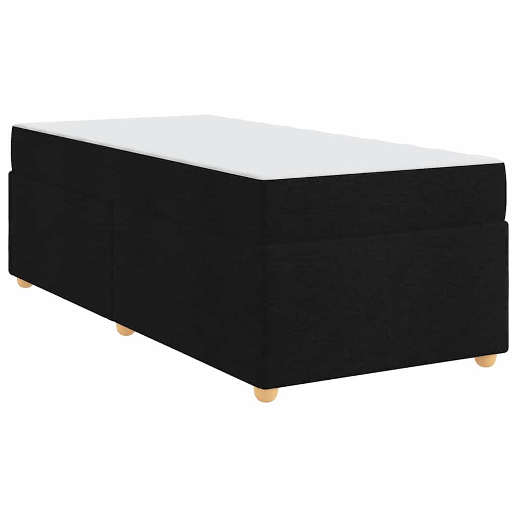 Cadre de lit avec matelas Noir 90 x 200 cm tissu - XIOS