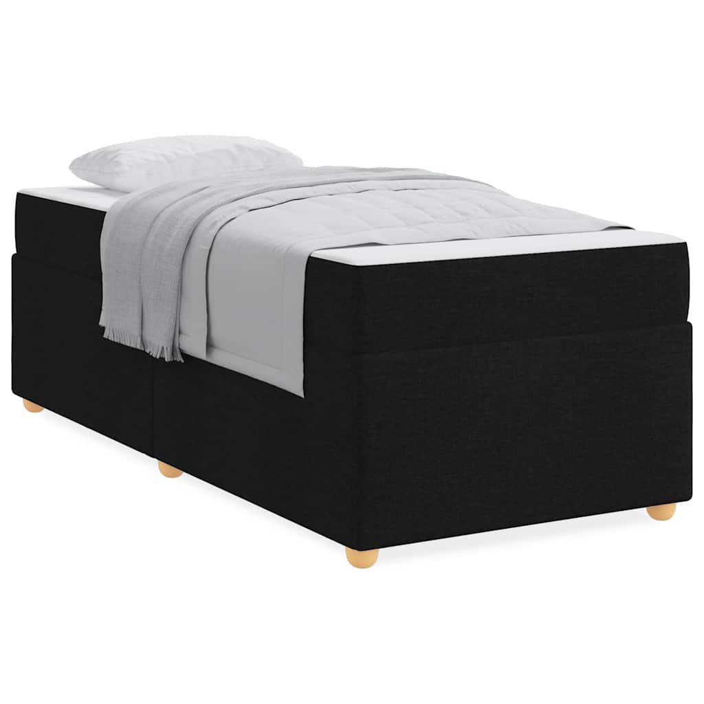 Cadre de lit avec matelas Noir 90 x 200 cm tissu - XIOS