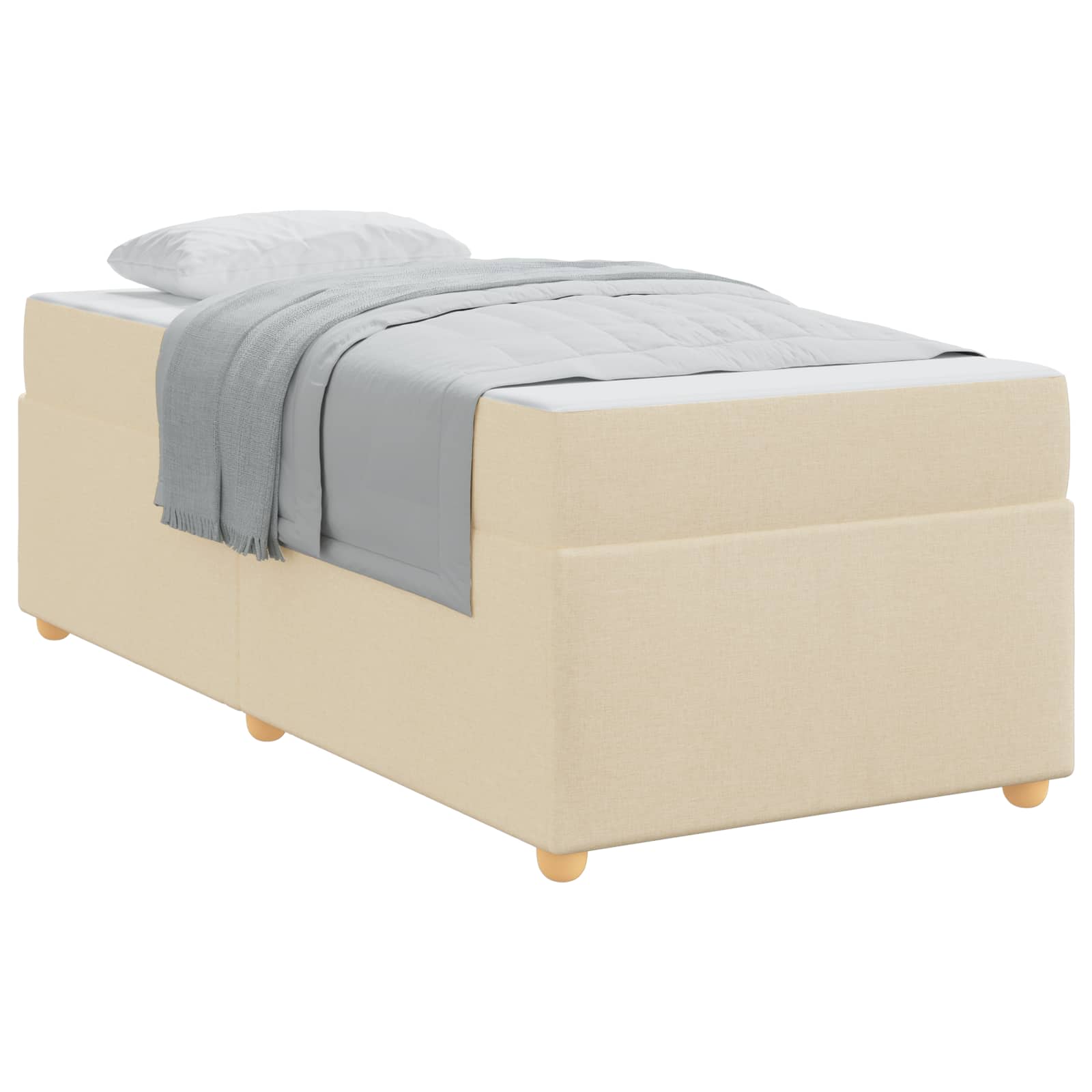 Cadre de lit avec matelas Crème 90 x 200 cm tissu - XIOS