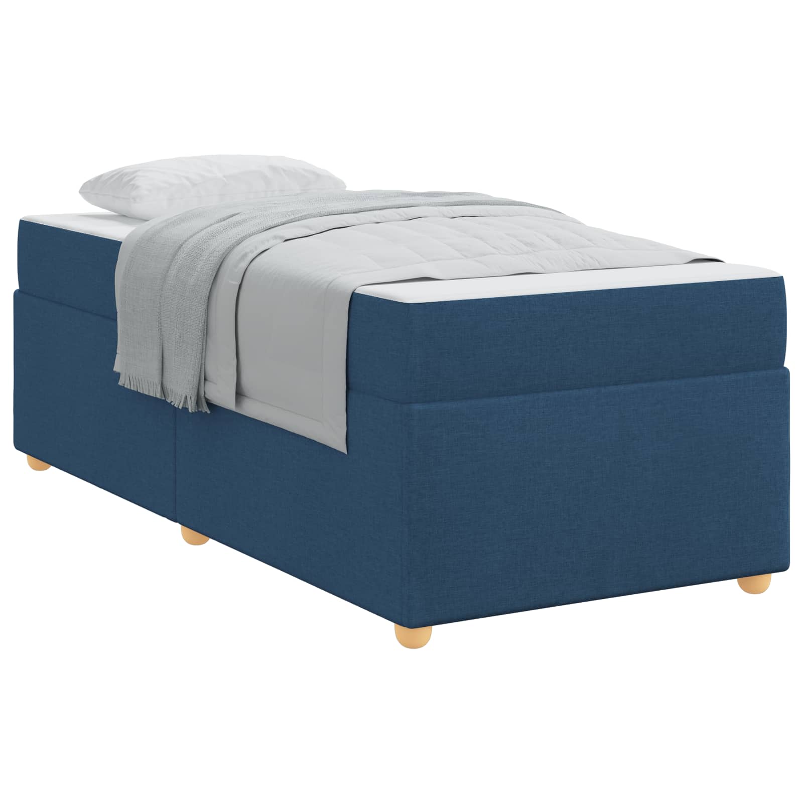 Cadre de lit avec matelas Bleu 90 x 200 cm tissu - XIOS