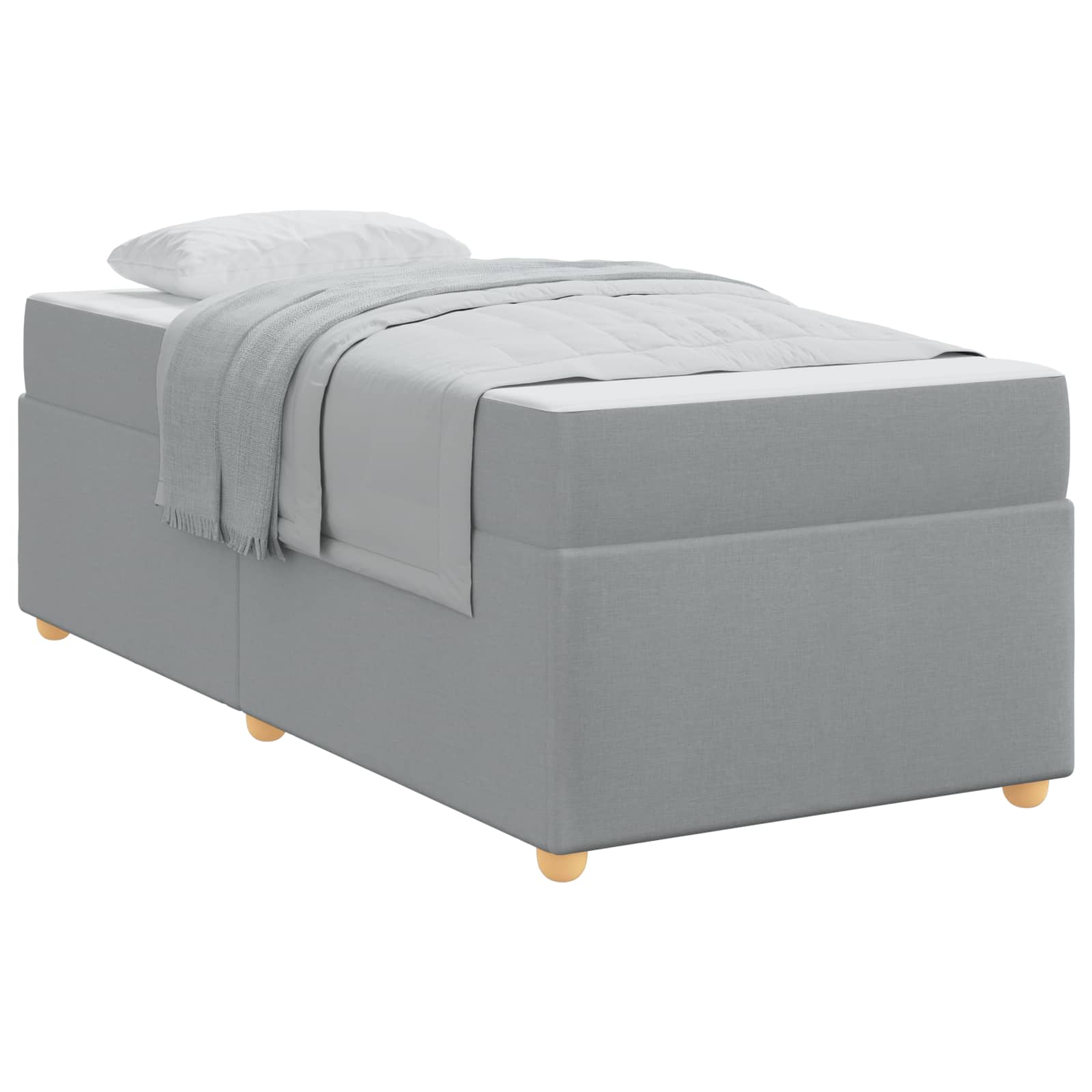 Cadre de lit avec matelas Gris clair 100 x 200 cm tissu - XIOS
