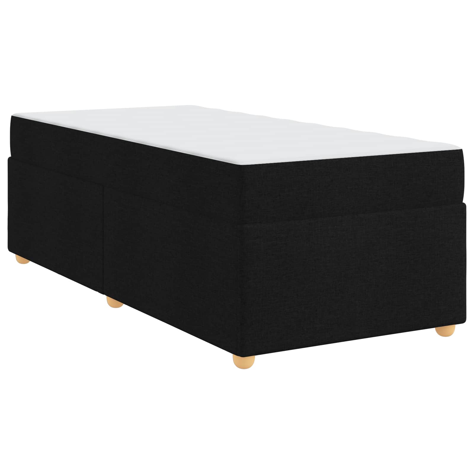 Cadre de lit avec matelas Noir 100 x 200 cm tissu - XIOS