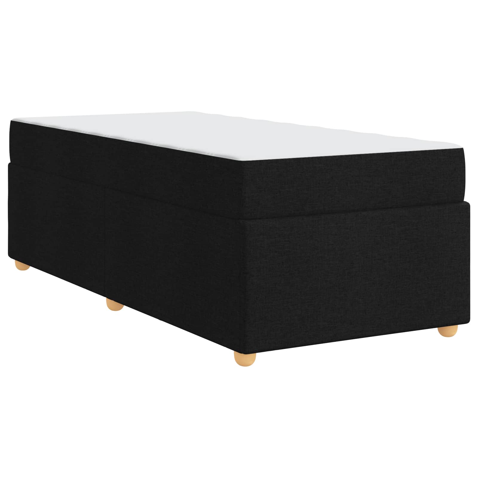 Cadre de lit avec matelas Noir 100 x 200 cm tissu - XIOS