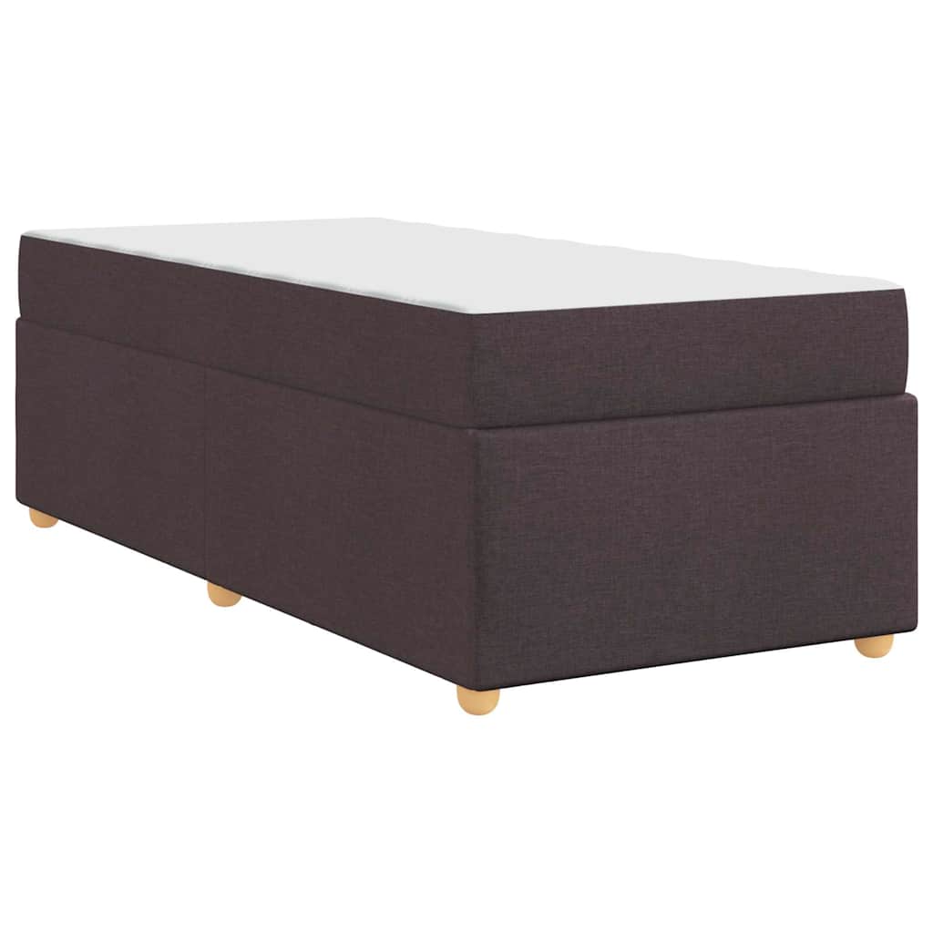 Cadre de lit avec matelas Marron foncé 100 x 200 cm tissu - XIOS