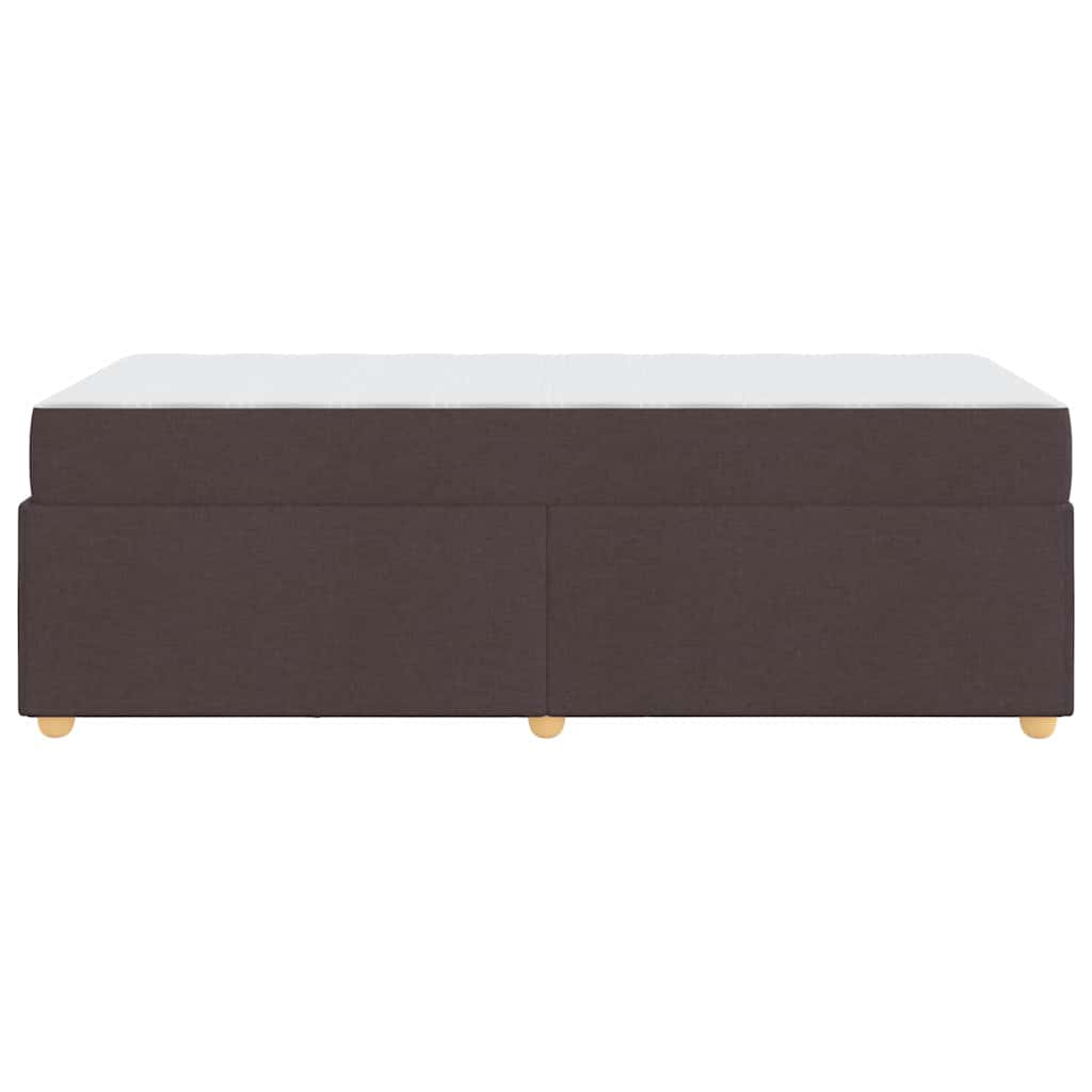 Cadre de lit avec matelas Marron foncé 100 x 200 cm tissu - XIOS