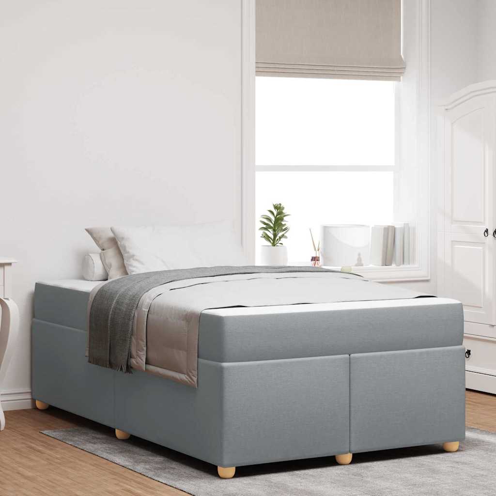 Cadre de lit avec matelas Gris clair 120 x 190 cm tissu - XIOS