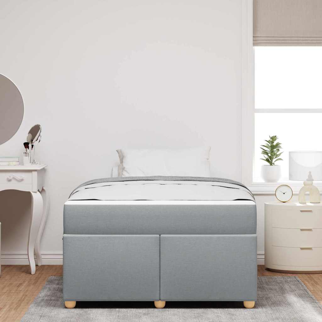 Cadre de lit avec matelas Gris clair 120 x 190 cm tissu - XIOS
