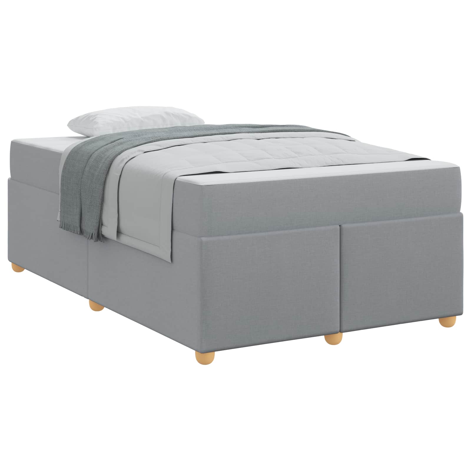 Cadre de lit avec matelas Gris clair 120 x 190 cm tissu - XIOS