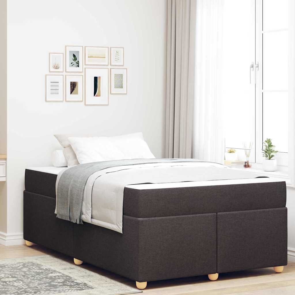 Cadre de lit avec matelas Marron foncé 120 x 190 cm tissu - XIOS