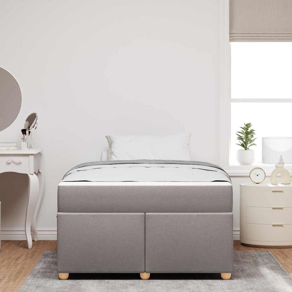 Cadre de lit avec matelas Taupe 120 x 190 cm tissu - XIOS