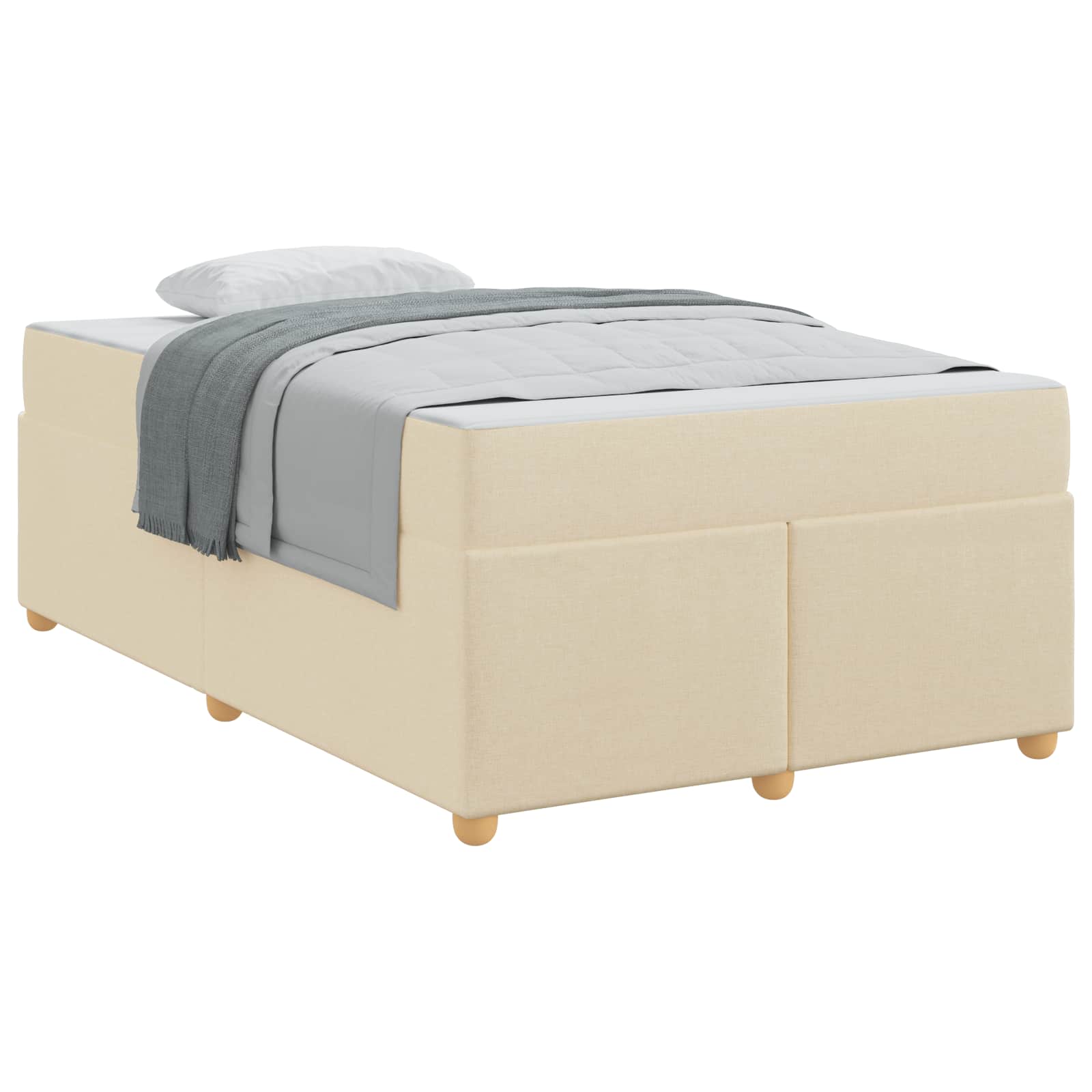 Cadre de lit avec matelas Crème 120 x 190 cm tissu - XIOS