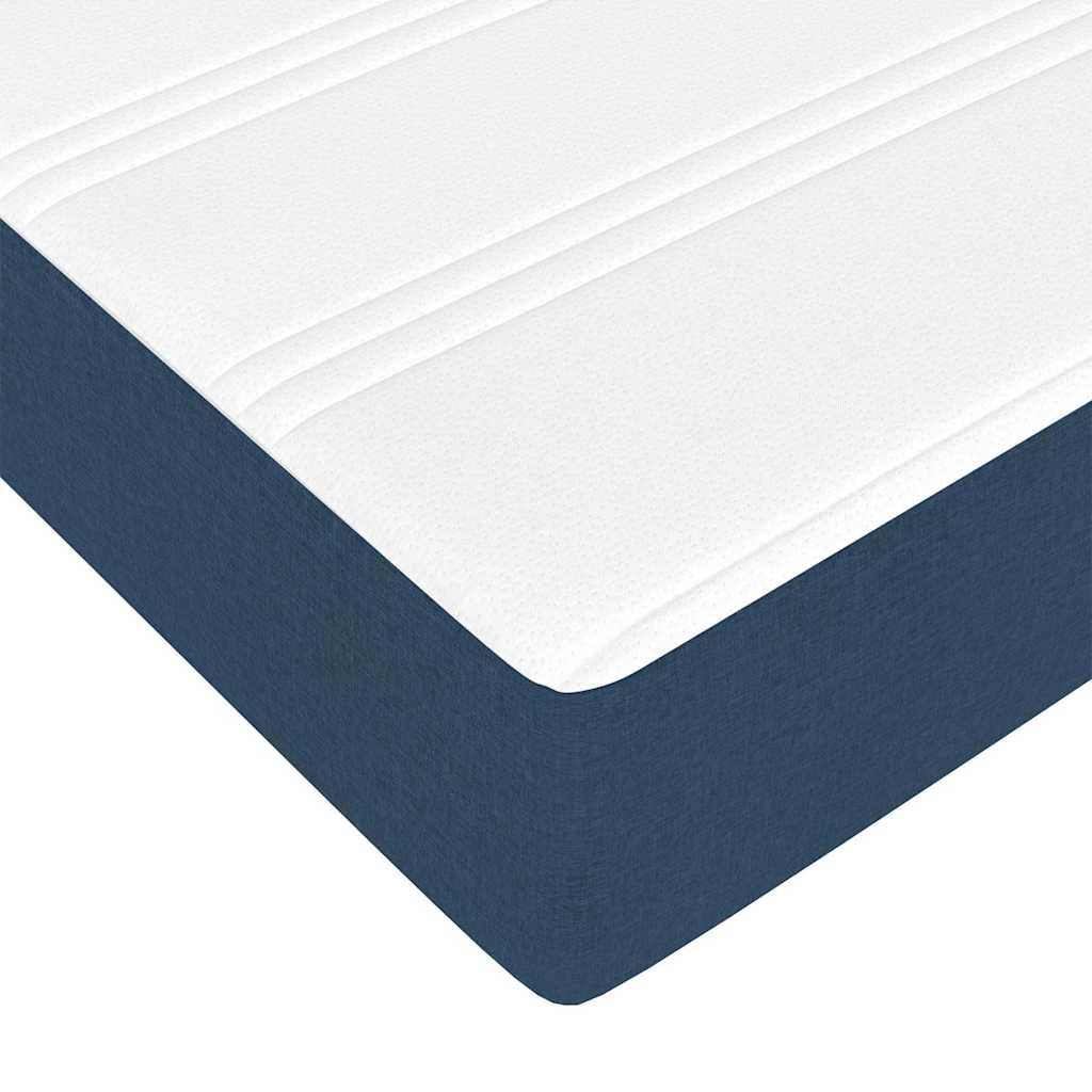 Cadre de lit avec matelas Bleu 120 x 190 cm tissu - XIOS