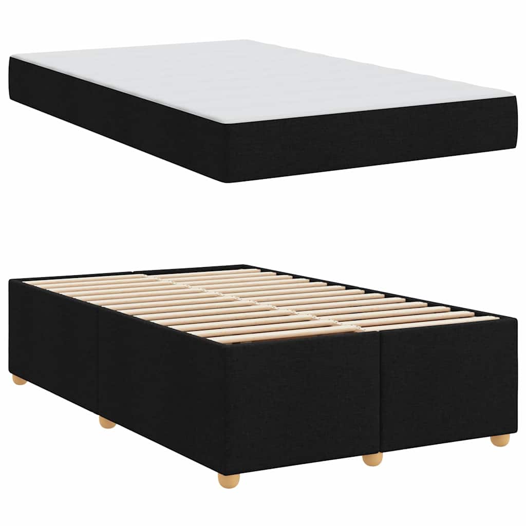 Cadre de lit avec matelas Noir 120 x 200 cm tissu - XIOS