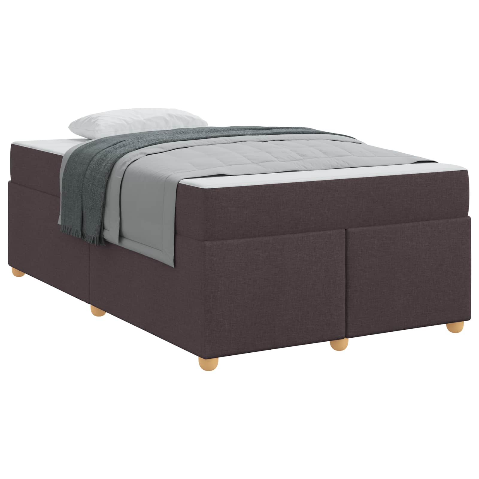 Cadre de lit avec matelas Marron foncé 120 x 200 cm tissu - XIOS