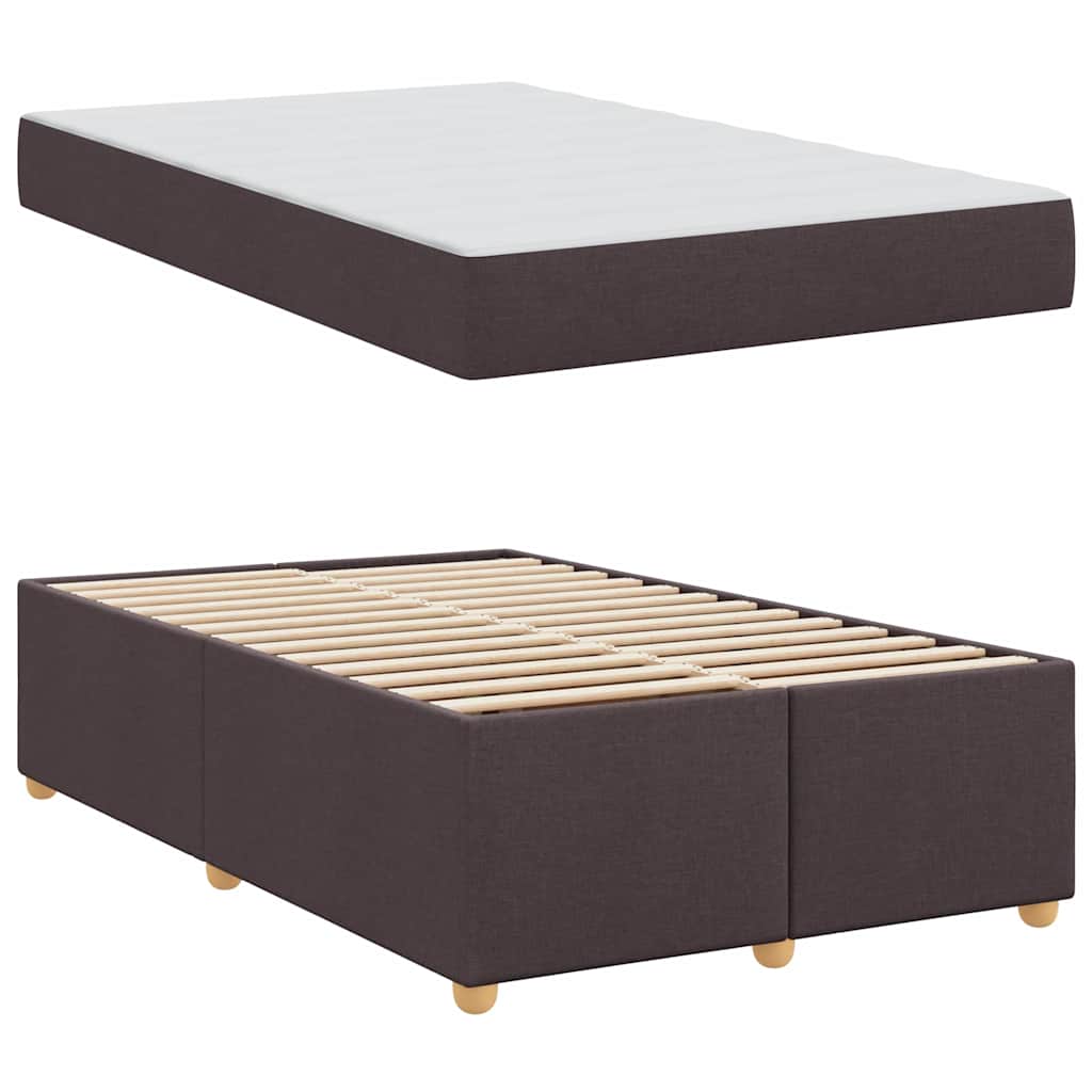Cadre de lit avec matelas Marron foncé 120 x 200 cm tissu - XIOS