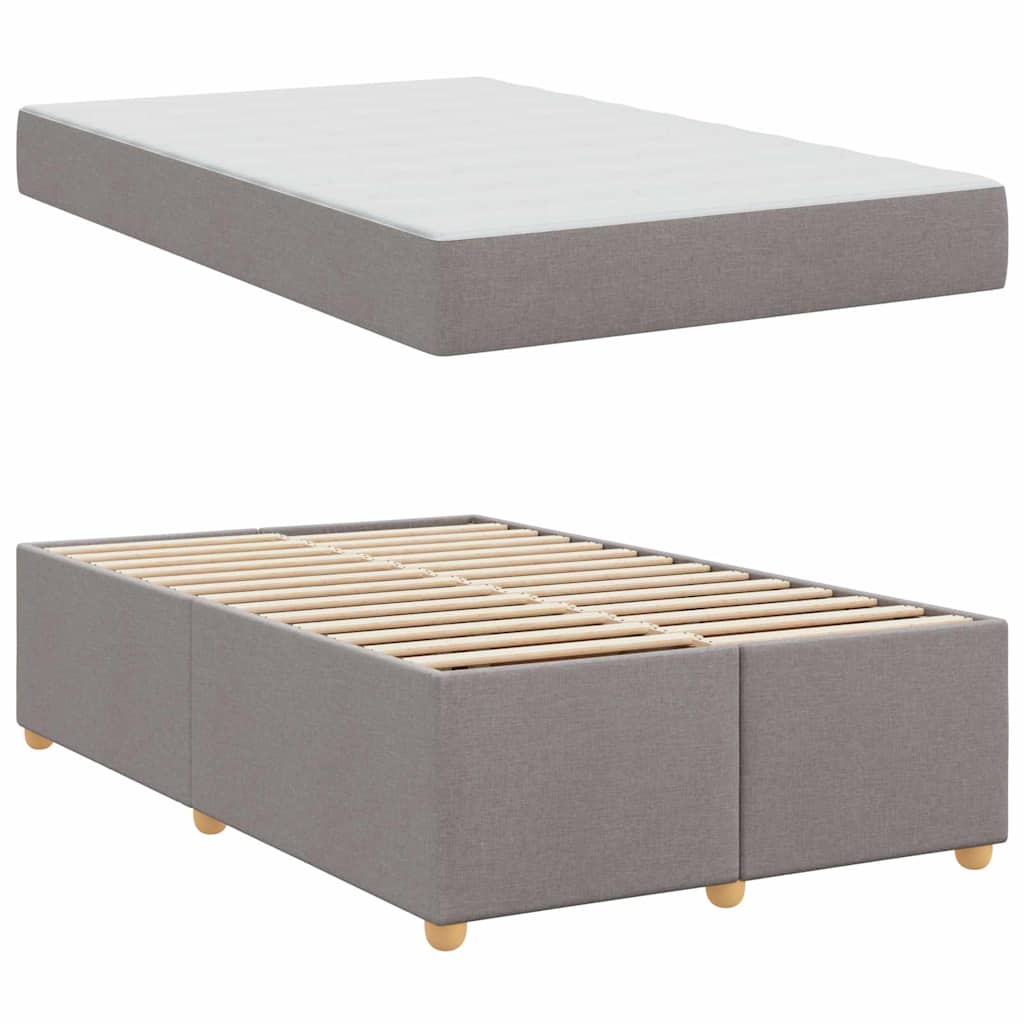 Cadre de lit avec matelas Taupe 120 x 200 cm tissu - XIOS