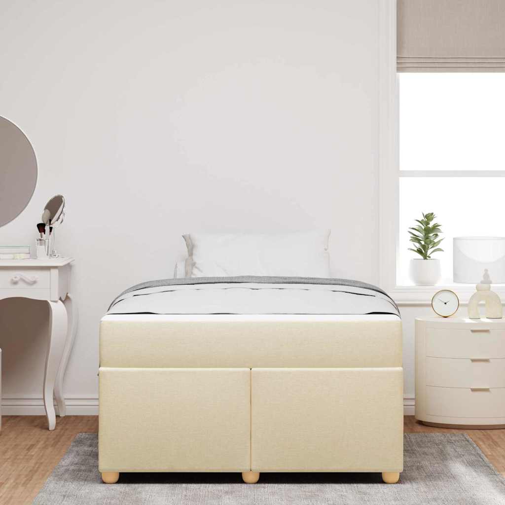 Cadre de lit avec matelas Crème 120 x 200 cm tissu - XIOS