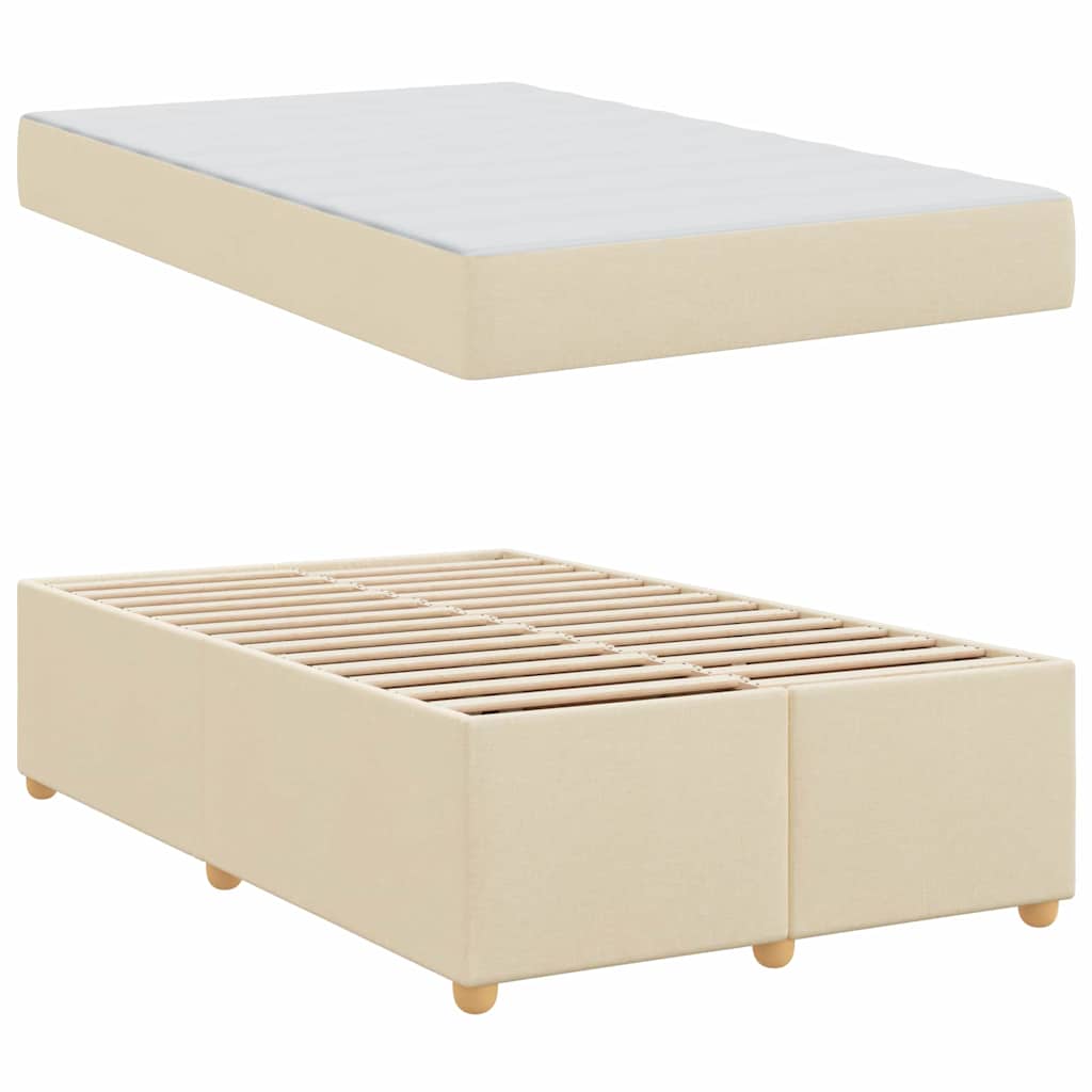 Cadre de lit avec matelas Crème 120 x 200 cm tissu - XIOS