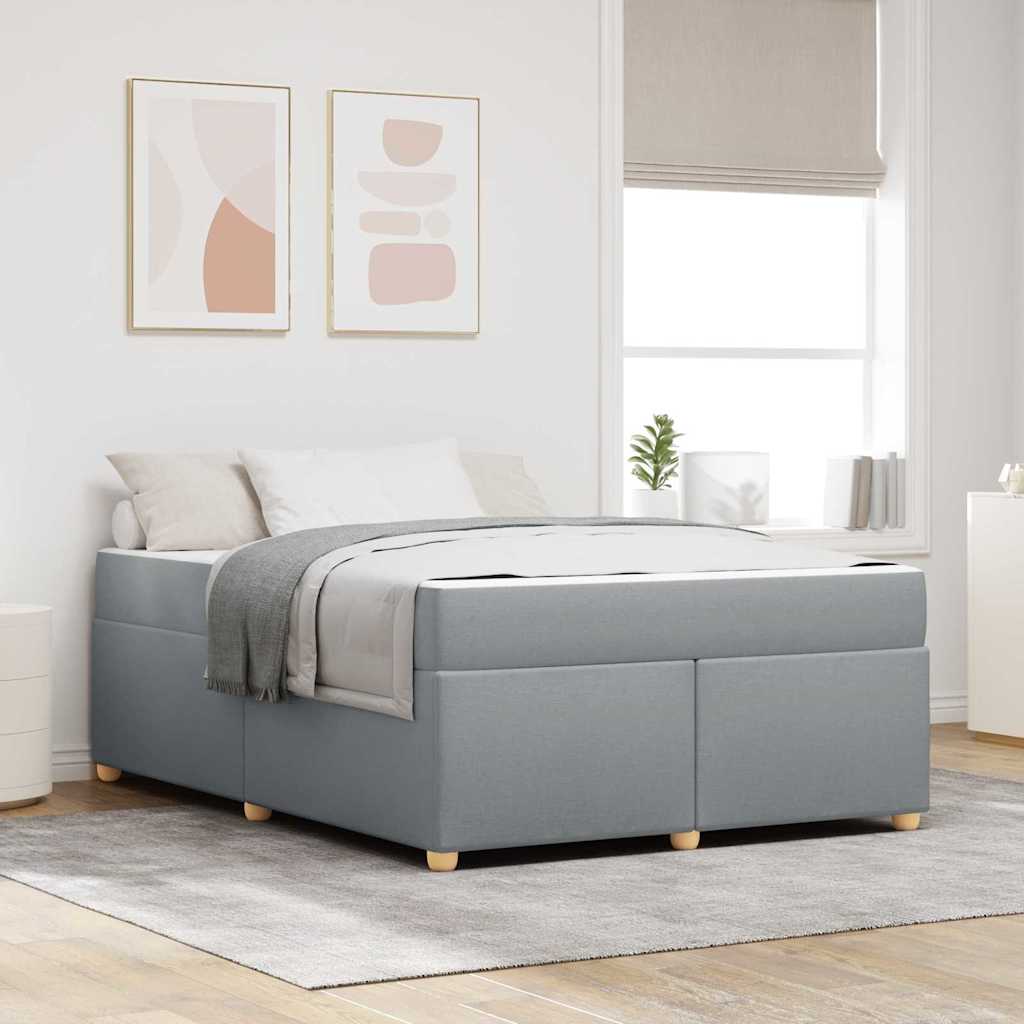 Cadre de lit avec matelas Gris clair 140 x 200 cm tissu - XIOS