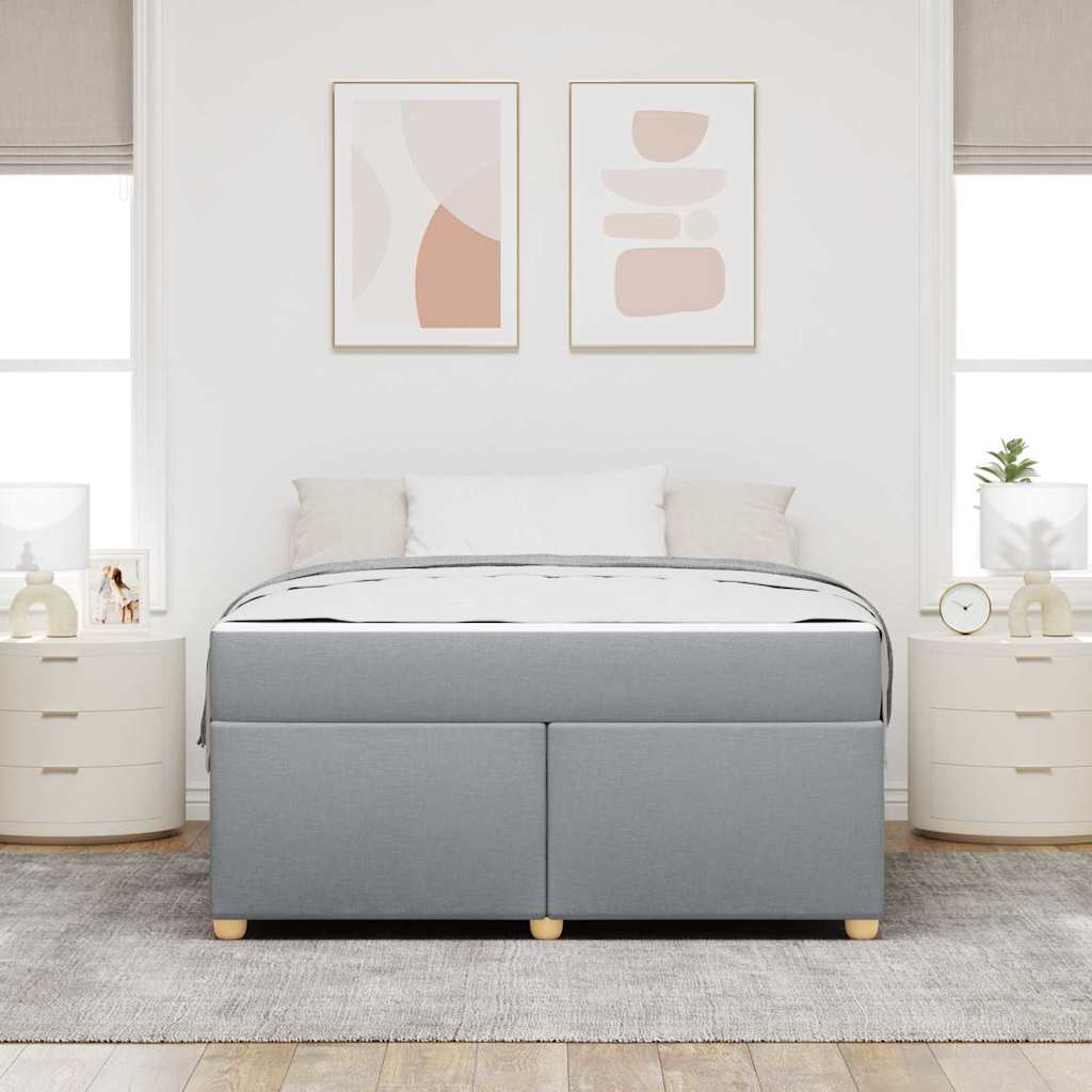 Cadre de lit avec matelas Gris clair 140 x 200 cm tissu - XIOS