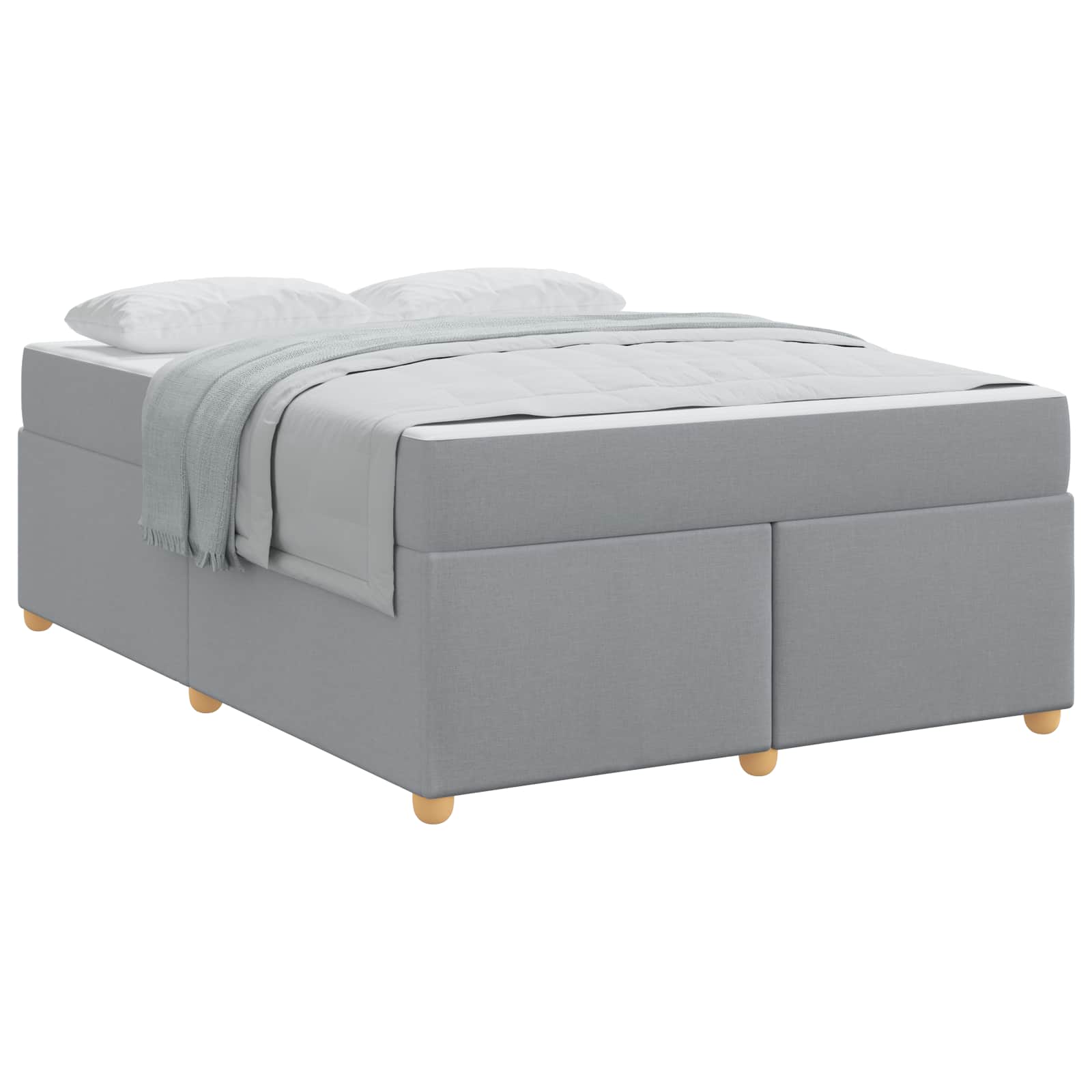 Cadre de lit avec matelas Gris clair 140 x 200 cm tissu - XIOS