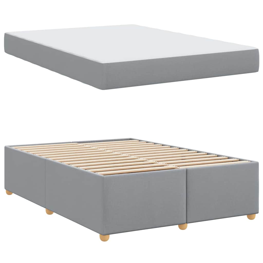Cadre de lit avec matelas Gris clair 140 x 200 cm tissu - XIOS