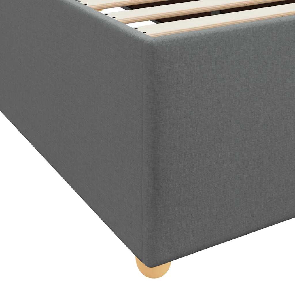 Cadre de lit avec matelas Gris foncé 140 x 200 cm tissu - XIOS