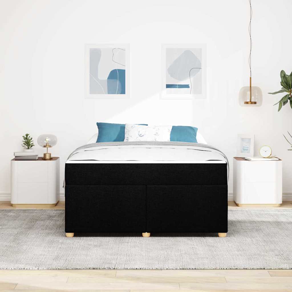 Cadre de lit avec matelas Noir 140 x 200 cm tissu - XIOS